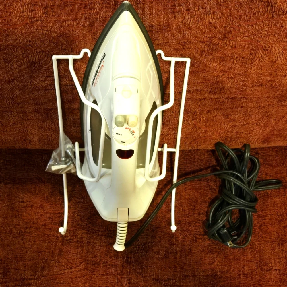 White Wall-Mounted Iron & Ironing Board Holder, NWOTs